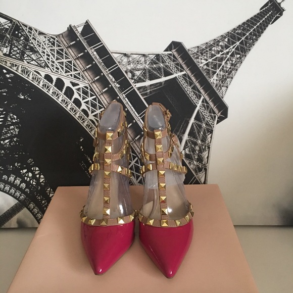 BCBGeneration Darron Rockstud Pumps - Size 6, Fuschia - Picture 2 of 5